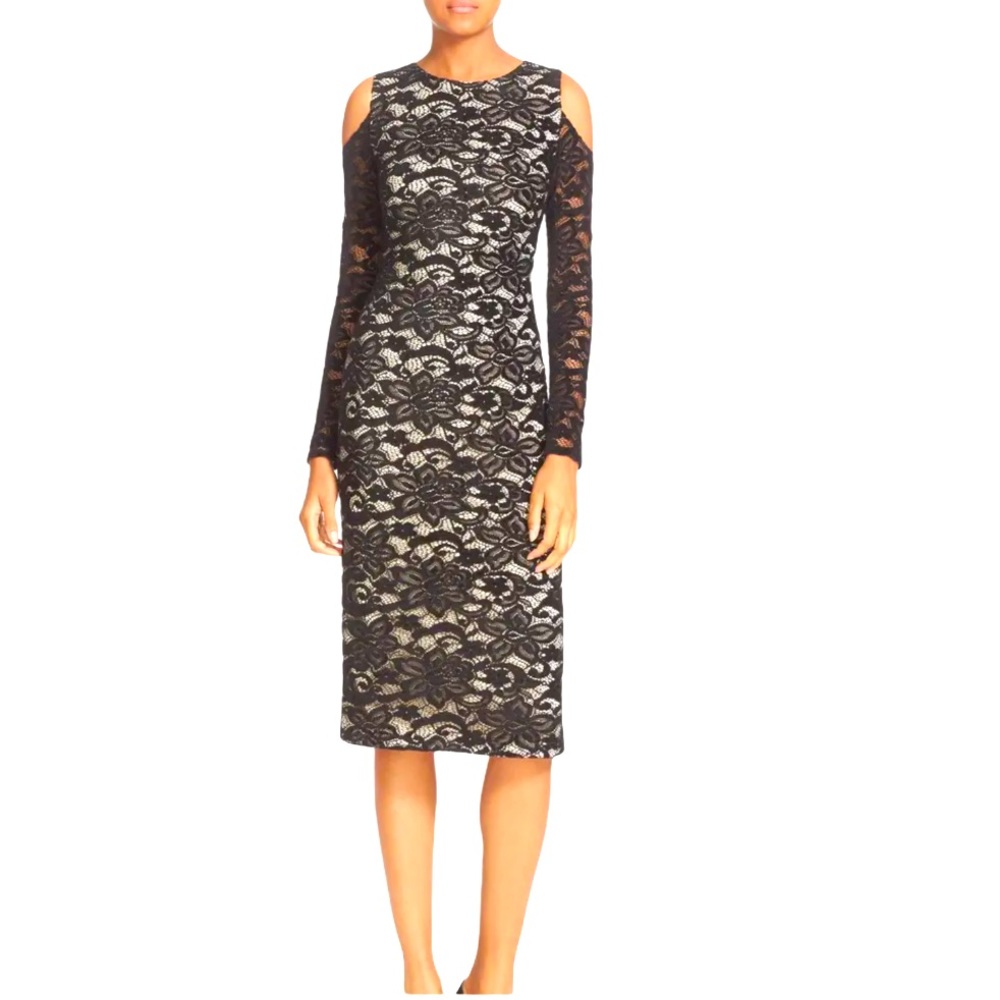 Eliza J Off the Shoulder Lace Sheath Dress - 6/8